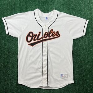 VTG Russell Athletic Baltimore Orioles MLB Jersey 50/50 Men's Large White 90s